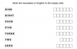 Exercise example : Latvian language: number – test