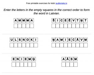 Example of exercise : Latvian language: family – decode the answers without translation