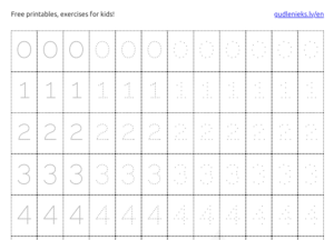 Example for exercise to Learn to write numbers – connect the dots
