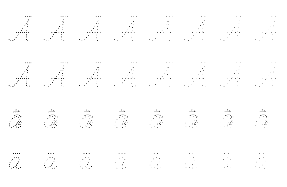 Mācies rakstīt rakstīto burtu Ā – savieno punktiņus