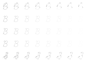 Piemērs uzdevumiem - Mācies rakstīt rakstīto burtu B – savieno punktiņus